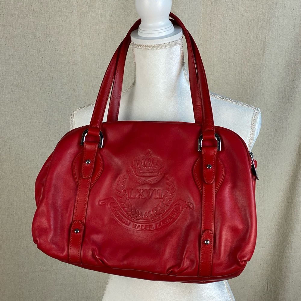 Ralph Lauren red leather tote